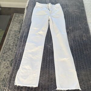 Favorite Daughter Straight Leg White Jeans